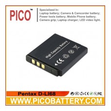 D-LI68 Li-Ion  Battery For Pentax Q, Q7, Q10, Q-S1, Optio S10, S12, A36 Cameras BY PICO